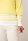 Sunday Round Neckline Striped Pullover, Yellow
