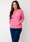 Sunday Waffle Texture Zip Up Jacket, Pink
