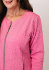 Sunday Waffle Texture Zip Up Jacket, Pink