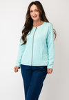 Sunday Waffle Texture Zip Up Jacket, Blue