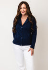 Sunday V Print Short Jacket, Navy