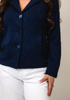 Sunday V Print Short Jacket, Navy