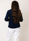Sunday V Print Short Jacket, Navy