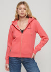 Superdry Womens Essential Logo Zip Hoodie, Pink