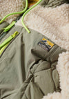Superdry Womens Sherpa Quilted Hybrid Jacket, Vintage Khaki.