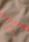Superdry Womens Embroidered Loose Crew Sweatshirt, Beige