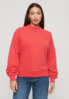 Superdry Womens Embroidered Loose Crew Sweatshirt, Active Pink