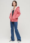 Superdry Womens Essential Borg Lined Hoodie Jacket, Camping Pink