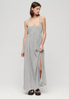 Superdry Womens Tie Back Maxi Dress, Mono Cross Geo