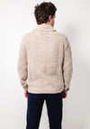 Superdry Shawl Collar Jumper, Taupe Beige Marl