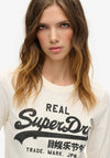 Superdry Womens Vintage Logo Top, Cream