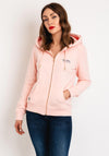 Superdry Womens Essential Logo Zip Up Hooded Jacket, Pale Rose Pink