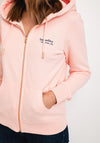 Superdry Womens Essential Logo Zip Up Hooded Jacket, Pale Rose Pink