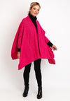 Surkana One Size Open Short Knit Poncho, Fuchsia