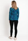 Surkana Ornate Print Collared Top, Blue