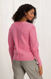 YAYA Puff Sleeve Seam Detail Sweater, Morning Glory Pink