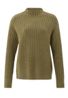 YAYA Ribbed Turtleneck Sweater, Gothic Olive Green