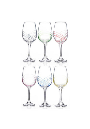 Newgrange Living S/6 Rainbow Party Wine Glasses