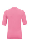 YAYA High-Neck Short Sleeve T-Shirt, Morning Glory Pink