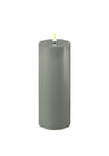 Deluxe Homeart LED Tall Narrow Pillar 7.5x20cm Candle, Sage Green