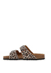 Tamaris Shimmering Faux Leopard Printed Double Strap Mules, Leopard