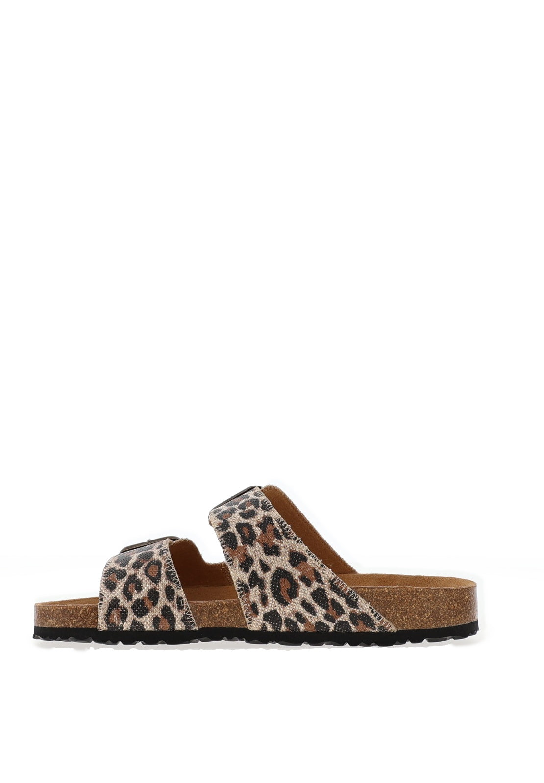 Tamaris Shimmering Faux Leopard Printed Double Strap Mules, Leopard