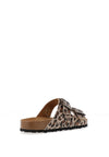 Tamaris Shimmering Faux Leopard Printed Double Strap Mules, Leopard