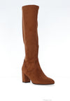 Tamaris Block Heel Suede Knee High Boots, Tan