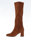 Tamaris Block Heel Suede Knee High Boots, Tan