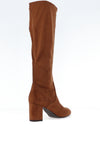 Tamaris Block Heel Suede Knee High Boots, Tan