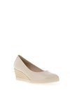 Tamaris Patent Slip On Flat Shoes, Beige