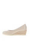 Tamaris Patent Slip On Flat Shoes, Beige