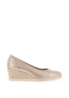 Tamaris Leather Slip On Flat Shoes, Light Gold