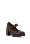 Tamaris Distressed Patent Faux Leather Retro Platform Shoes, Brown