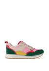 Tamaris Leather Multi Panel Trainers, Pink Combination