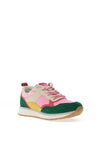 Tamaris Leather Multi Panel Trainers, Pink Combination
