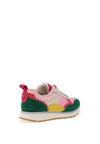 Tamaris Leather Multi Panel Trainers, Pink Combination