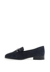 Tamaris Leather Suede Buckle Loafers, Navy