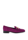 Tamaris Suede Leather Buckle Loafers, Purple