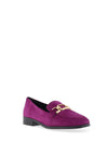 Tamaris Suede Leather Buckle Loafers, Purple