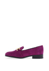 Tamaris Suede Leather Buckle Loafers, Purple