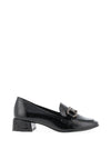 Tamaris Buckle Detail Faux Patent Loafers, Black