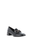 Tamaris Buckle Detail Faux Patent Loafers, Black