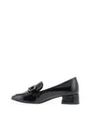 Tamaris Buckle Detail Faux Patent Loafers, Black