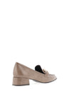 Tamaris Buckle Detail Faux Patent Loafers, Taupe