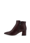 Tamaris Suede Heeled Ankle Boots, Wine