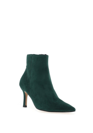 Tamaris Suede Leather Pointed Toe Boots, Green