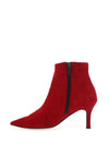 Tamaris Suede Leather Pointed Toe Boots, Red