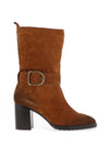 Tamaris Patent Block Heel Ankle Boots, Cognac