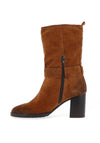 Tamaris Patent Block Heel Ankle Boots, Cognac